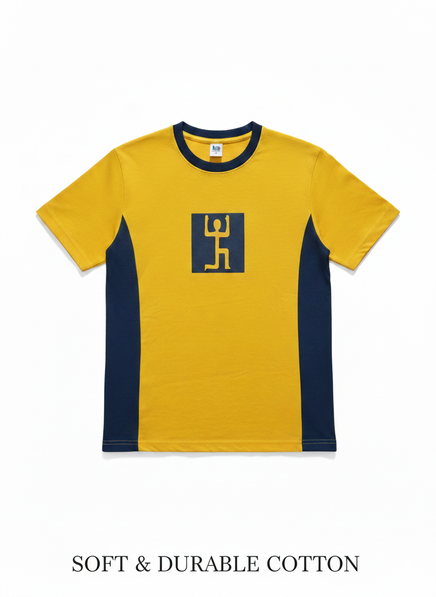 Polera Deportiva Algodón Nacional Amarilla Oro Manga Corta - Colegio San Nicolás Diácono