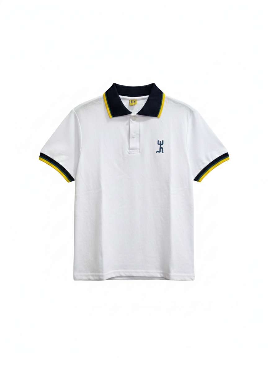 Polera Piqué Institucional Blanca Unisex - Colegio San Nicolás Diácono
