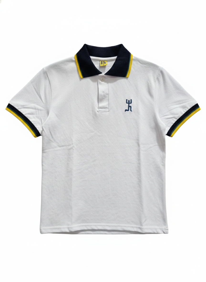 Polera Piqué Institucional Blanca Unisex - Colegio San Nicolás Diácono