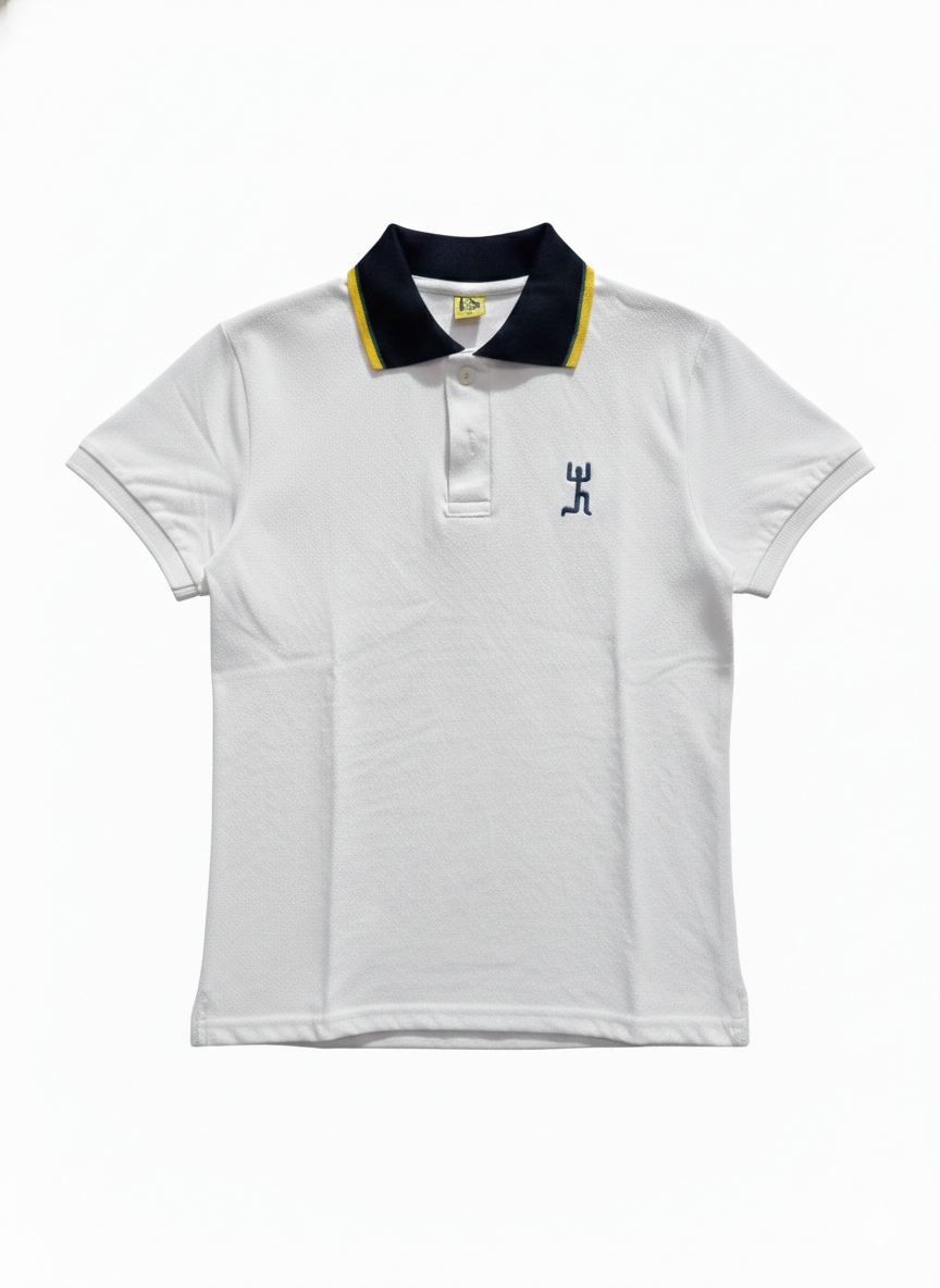 Polera Piqué Institucional Blanca Unisex - Colegio San Nicolás Diácono